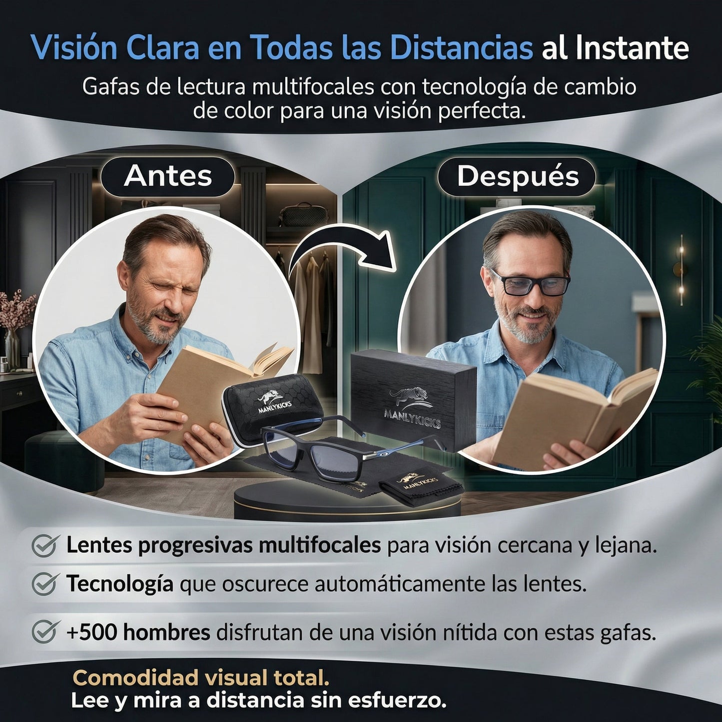 COMPRA 1 LLEVA 2 - LENTES MULTIFOCALES FOTOCROMATICOS