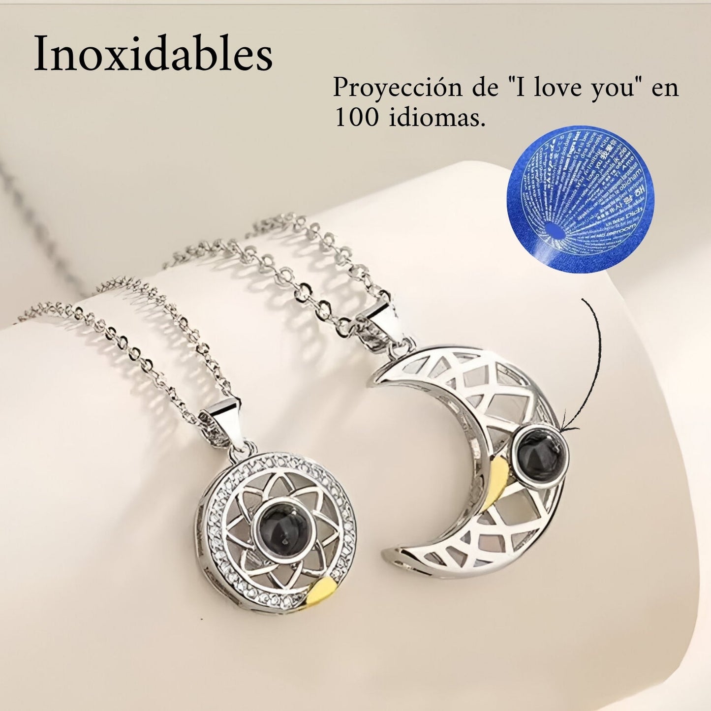 Collar Sol y Luna (100 Maneras De Decir Te Amo)