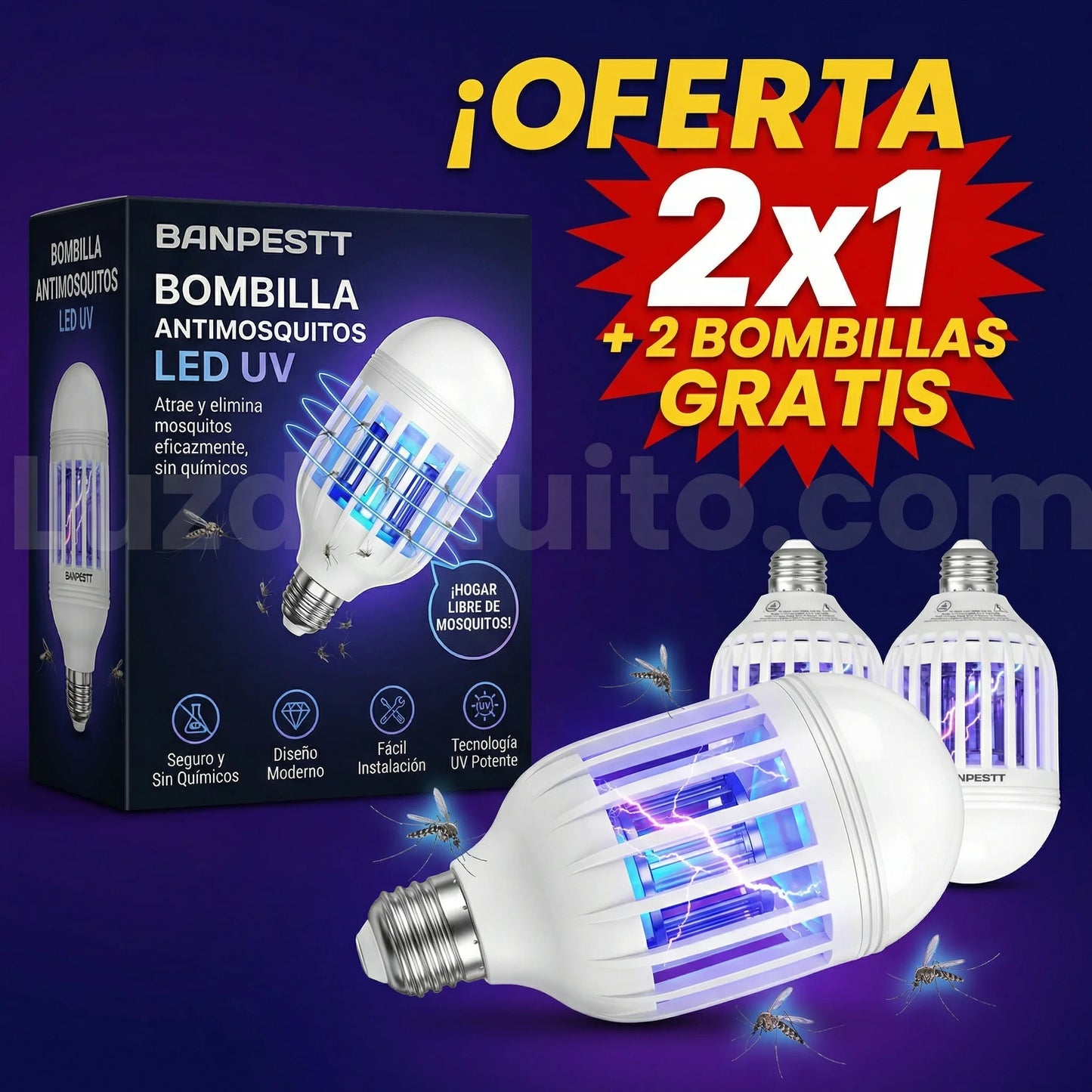 SIN BICHOS | FOCO MATAMOSQUITOS - COMPRA 1 RECIBE 1 GRATIS